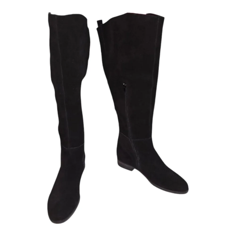 Matisse SCARLET Black Suede Leather TALL Boots Size 6.5 WIDE‎ CALF